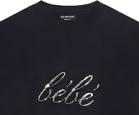 (Women) Balenciaga SS22 Sequin Logo Black Crewneck T-Shirt Women. 681314TLVH41000 Cheap (Women) Balenciaga SS22 Sequin Logo Black Crewneck T-Shirt Women. 681314TLVH41000