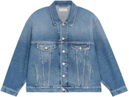 (Women) Balenciaga SS22 Single-Breasted Crystal Embellished Denim Jacket Indigo Women. 683379TJW604012 (Women) Balenciaga SS22 Single-Breasted Crystal Embellished Denim Jacket Indigo Women. 683379TJW604012
