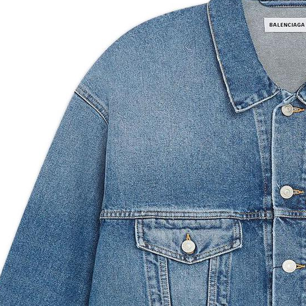 Details for (W) Balenciaga SS22 單排扣水晶裝飾丹寧外套靛藍 女裝. 683379TJW604012