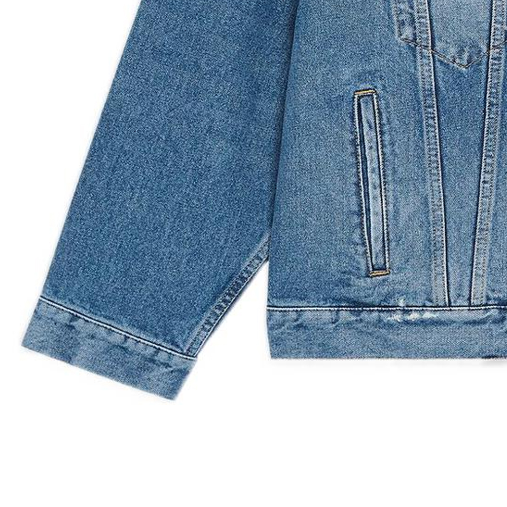 Cheap (W) Balenciaga SS22 單排扣水晶裝飾丹寧外套靛藍 女裝. 683379TJW604012