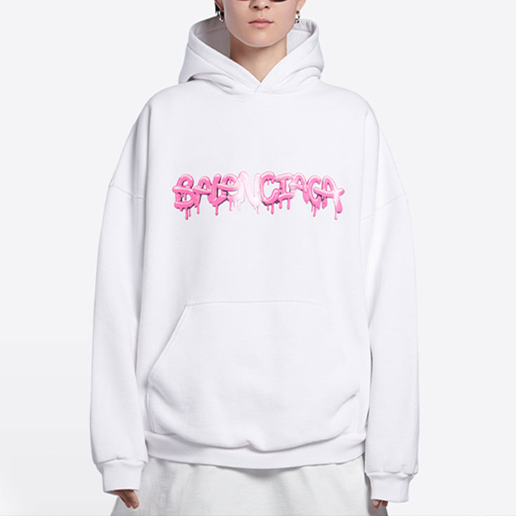 (Women) Balenciaga SS22 Slime Logo Print Oversized Hoodie Women White. 675003TLVF29014 圖 6