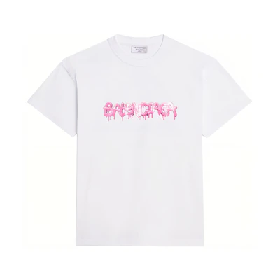 (Women) Balenciaga SS22 SLIME Print White Crewneck T-Shirt 612965TLVF19014