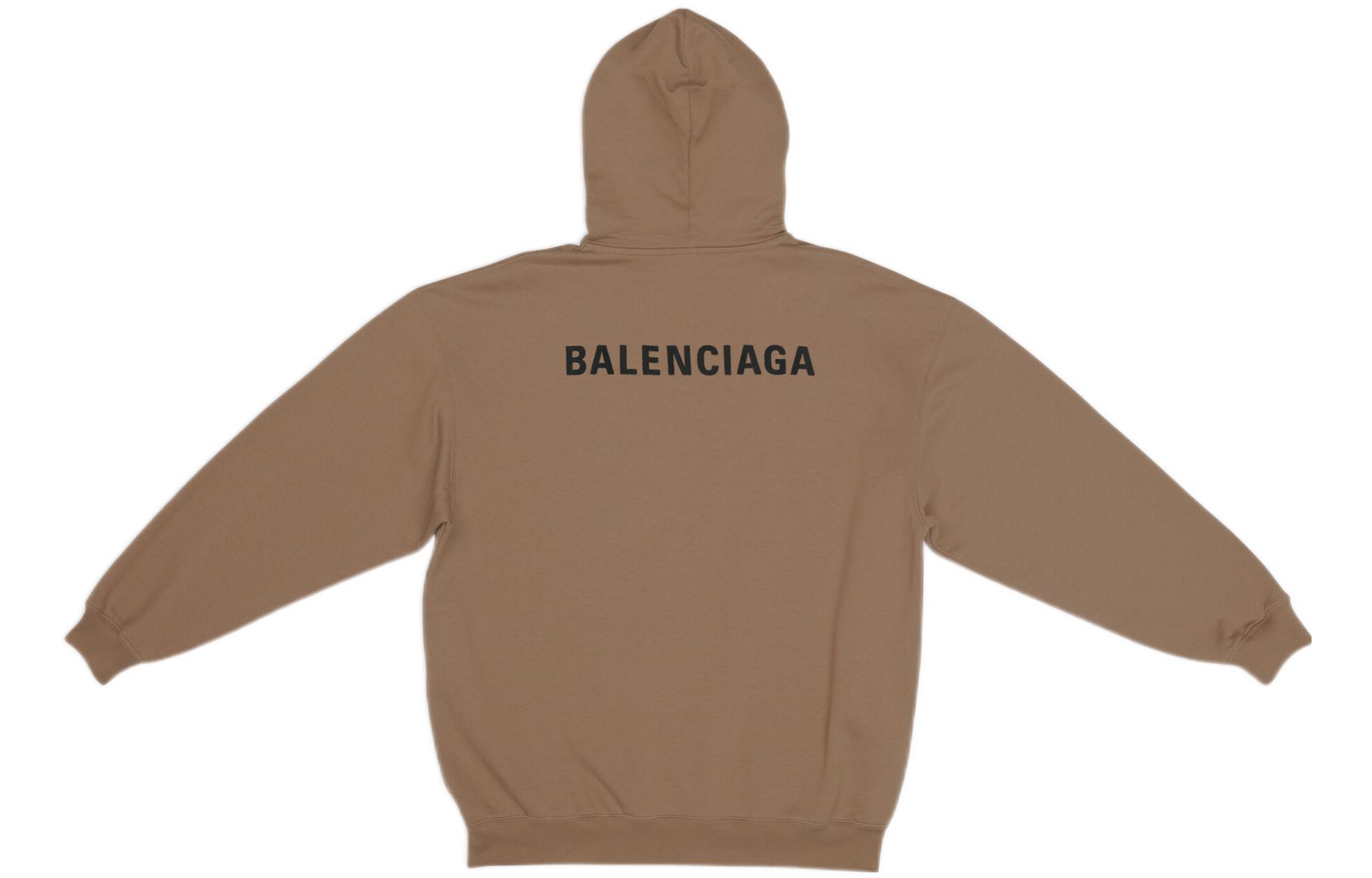 Lookbook (Women) Balenciaga SS22 Solid Color Logo Embroidered Hoodie Women’s Dark Beige. 578135TMVF57761