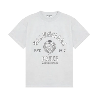 (Women) Balenciaga SS22 Vintage Letter Print Washed White T-Shirt Women. 612965TMV989012