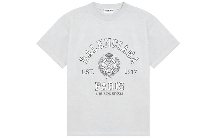 (Women) Balenciaga SS22 Vintage Letter Print Washed White T-Shirt Women. 612965TMV989012 圖 2