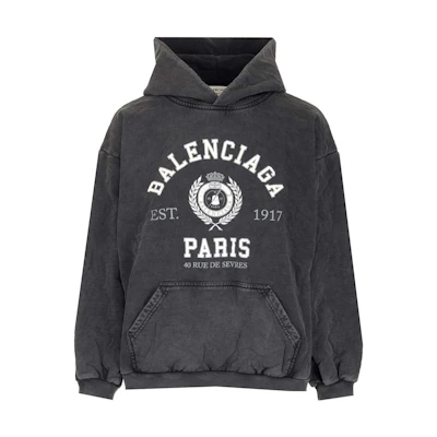 (Women) Balenciaga SS22 Wheat Logo Hoodie Dark Gray. 697874TMV990100