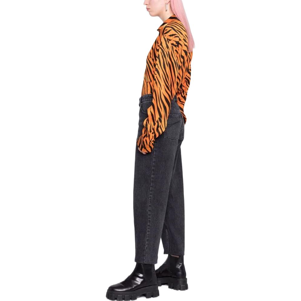 Purchase (W) 발렌시아가 SS22 이어 오브 더 타이거 스트레이트 레그 진 블랙 여성용 600235TBP471055