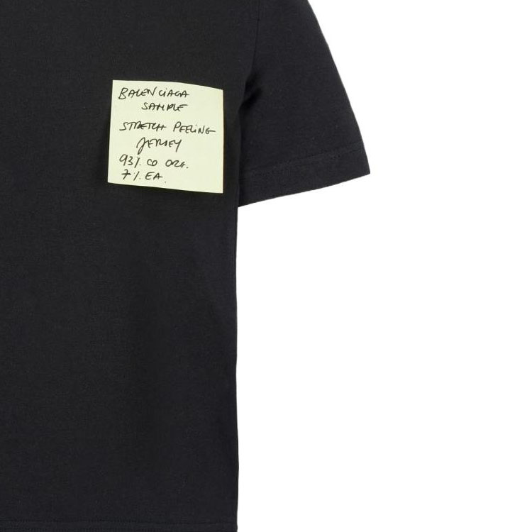(Women) Balenciaga SS23  Black Crewneck Casual T-Shirt with Label Patch. 745019TOVD51055 圖 5