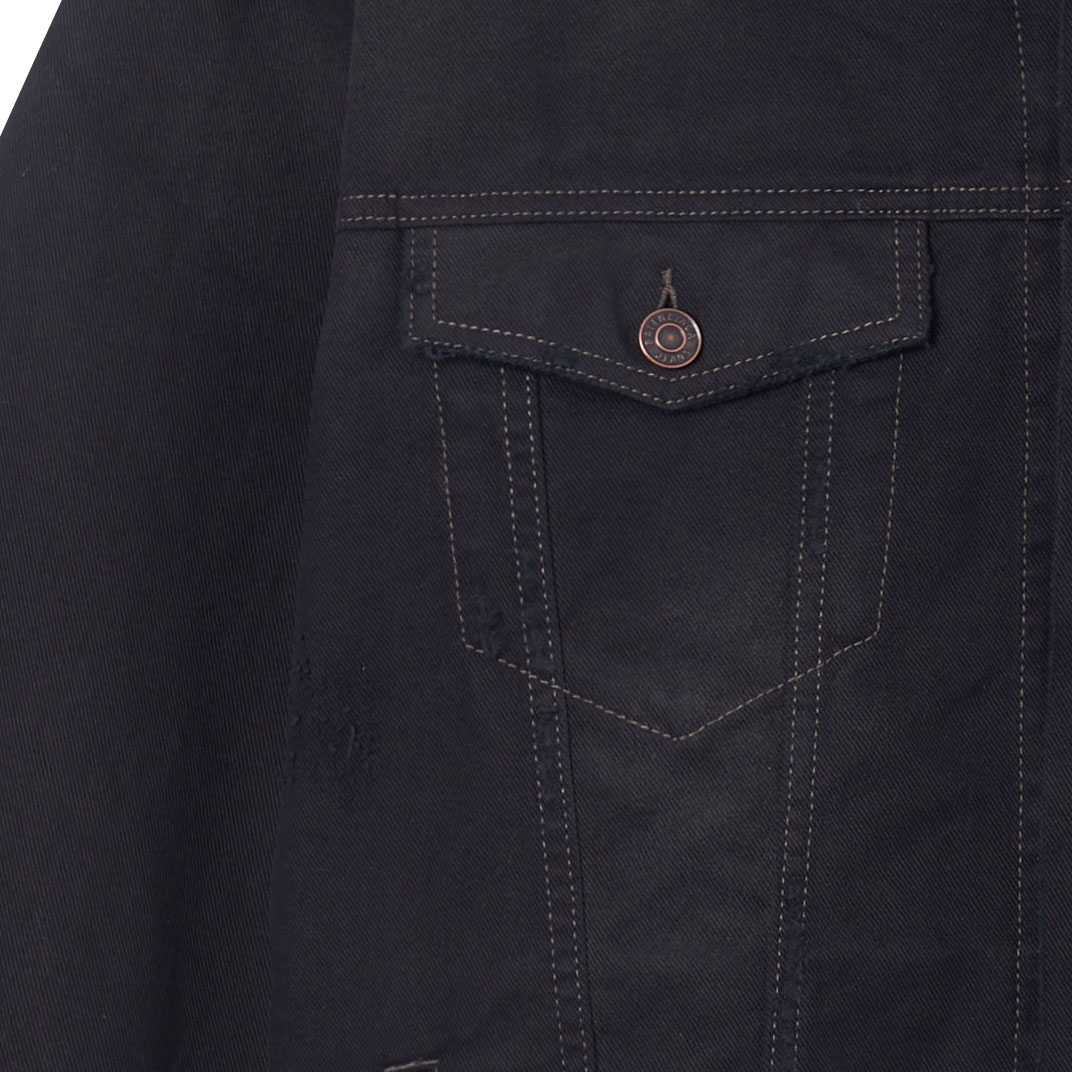 Purchase (W) Chaqueta de Mezclilla Negra Balenciaga SS23 con Logo Trasero y Corte Regular. 724651TNW541129