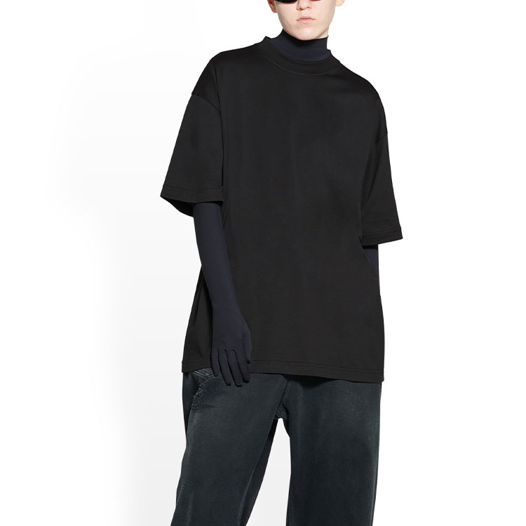 Purchase (W) 巴黎世家 SS23 黑色几何标志印花圆领 T恤 常规版型 724543TNVL91070