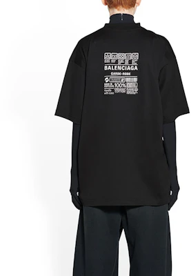 (W) 巴黎世家 SS23 黑色几何标志印花圆领 T恤 常规版型 724543TNVL91070 Details for (W) 巴黎世家 SS23 黑色几何标志印花圆领 T恤 常规版型 724543TNVL91070