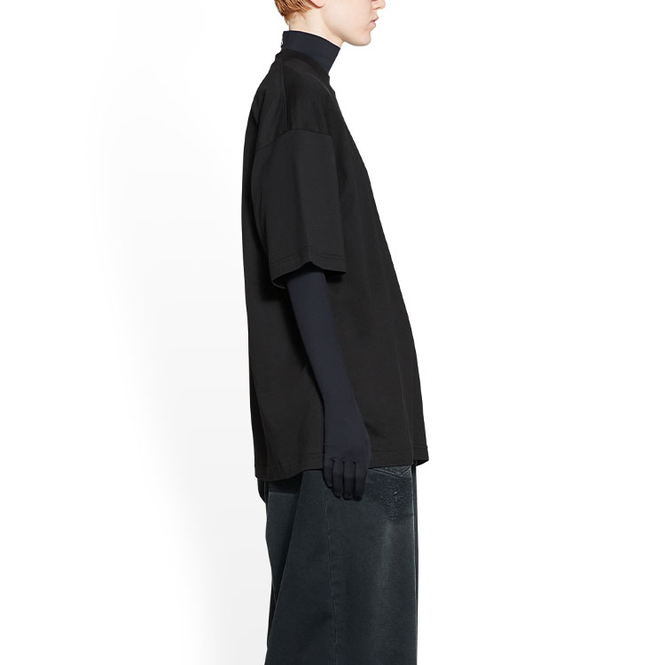 Sizing (W) 巴黎世家 SS23 黑色几何标志印花圆领 T恤 常规版型 724543TNVL91070