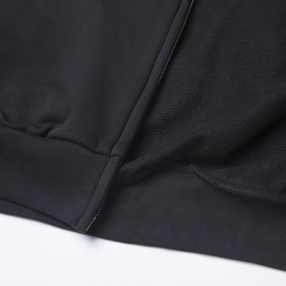 Details for (W) Balenciaga SS23 黑色連帽拉鍊寬鬆版套頭運動衫。 744454TOVD61055