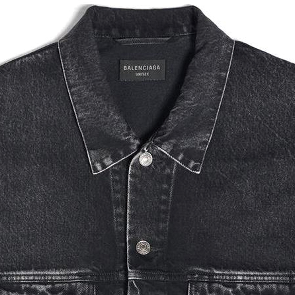(Women) Balenciaga SS23  Black Logo Denim Jacket Long Sleeve Relaxed Fit 729353TBP471055 圖 4