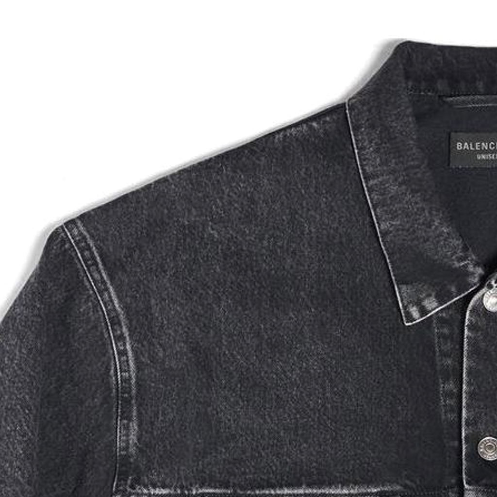 (Women) Balenciaga SS23  Black Logo Denim Jacket Long Sleeve Relaxed Fit 729353TBP471055 圖 5