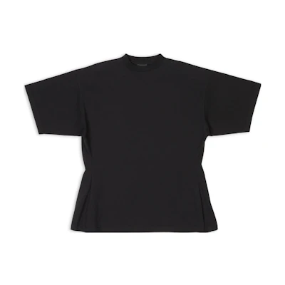 (Women) Balenciaga SS23 Black Logo Embroidered Crewneck T-Shirt. 724524TNVM71069
