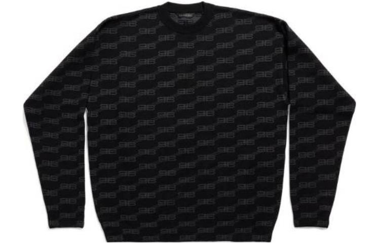 Order (W) 巴黎世家 SS23 黑色印花标志长袖毛衣 经典版型. 733859T32531269