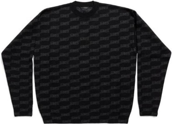 (W) 巴黎世家 SS23 黑色印花标志长袖毛衣 经典版型. 733859T32531269 Order (W) 巴黎世家 SS23 黑色印花标志长袖毛衣 经典版型. 733859T32531269