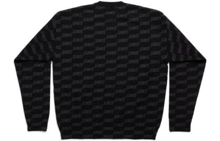 Lookbook (W) 巴黎世家 SS23 黑色印花标志长袖毛衣 经典版型. 733859T32531269