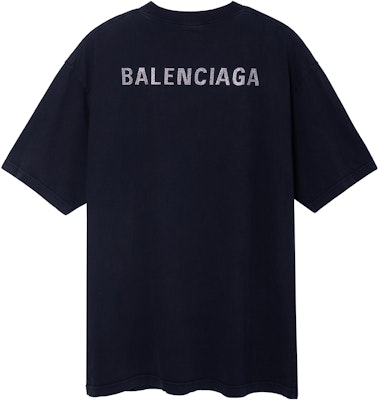 (W) Balenciaga SS23 黑色水鑽標誌短袖T恤。 641655TNVU31073 Order (W) Balenciaga SS23 黑色水鑽標誌短袖T恤。 641655TNVU31073