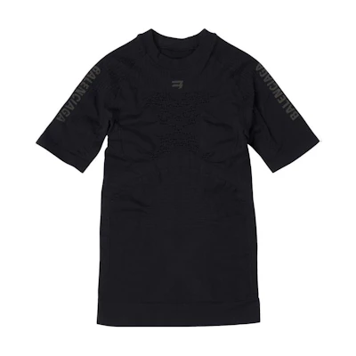 (Women) Balenciaga SS23 Black Slim Fit Logo Jacquard Crewneck T-Shirt. 7196834C9B41000