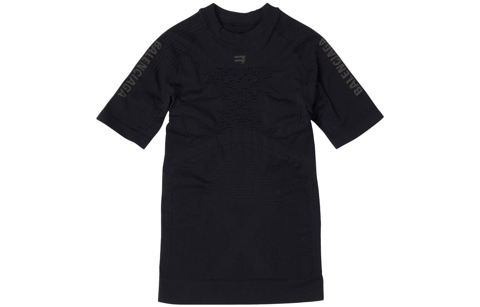 (Women) Balenciaga SS23  Black Slim Fit Logo Jacquard Crewneck T-Shirt. 7196834C9B41000 圖 2