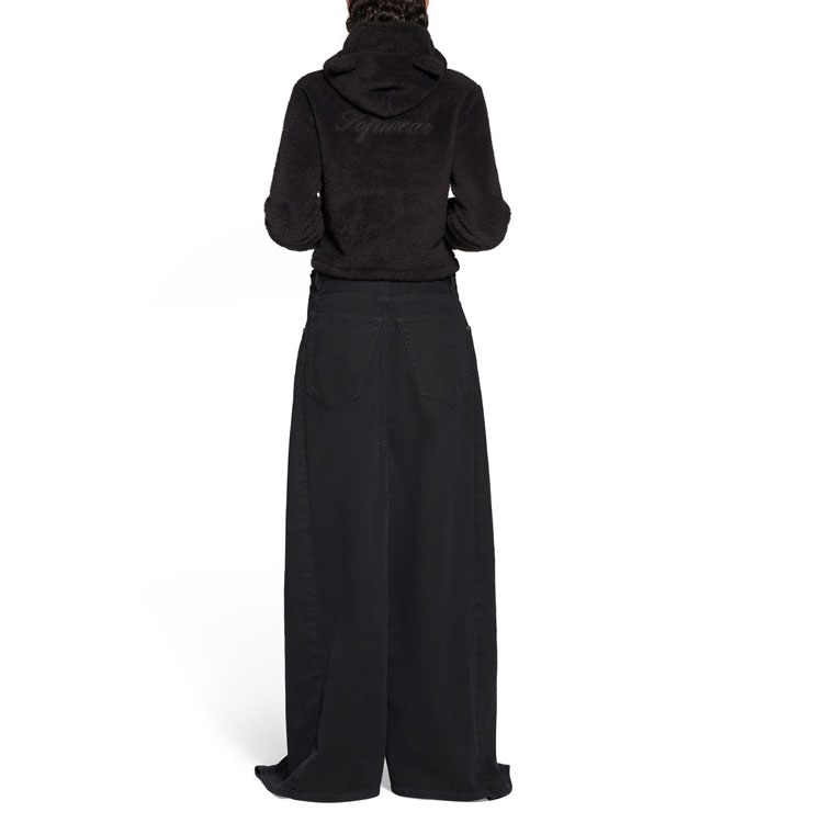 Purchase (W) Balenciaga SS23 黑色拉鏈絨毛連帽外套 常規版型。 746476TOQ111000