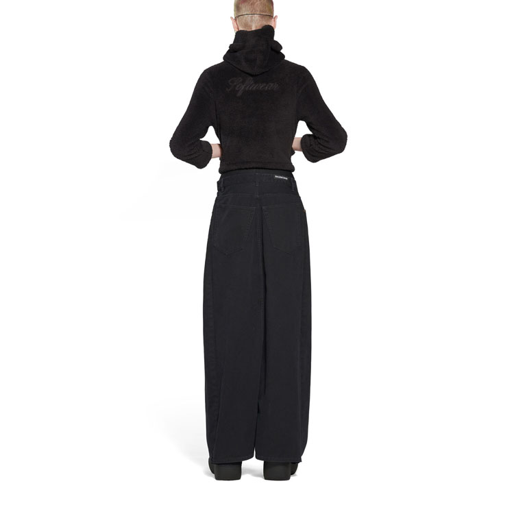 Details for (W) Balenciaga SS23 黑色拉鏈絨毛連帽外套 常規版型。 746476TOQ111000