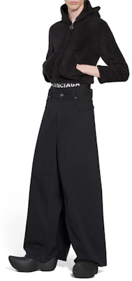 (W) Balenciaga SS23 黑色拉鏈絨毛連帽外套 常規版型。 746476TOQ111000 Cheap (W) Balenciaga SS23 黑色拉鏈絨毛連帽外套 常規版型。 746476TOQ111000