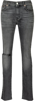 (W) バレンシアガ SS23 グレー スリムフィット ウォッシュ加工 ダメージ デニムジーンズ 529185TXE121268 Buy (W) バレンシアガ SS23 グレー スリムフィット ウォッシュ加工 ダメージ デニムジーンズ 529185TXE121268