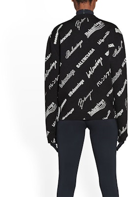 (Women) Balenciaga SS23 Letter Print Crewneck Pullover Sweater Black 724869T16651070 Details for (Women) Balenciaga SS23 Letter Print Crewneck Pullover Sweater Black 724869T16651070