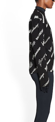 (Women) Balenciaga SS23 Letter Print Crewneck Pullover Sweater Black 724869T16651070 Sizing (Women) Balenciaga SS23 Letter Print Crewneck Pullover Sweater Black 724869T16651070