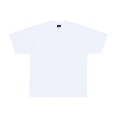 (Women) Balenciaga SS23 Letter Print Oversized White T-Shirt. 724543TNVL99040