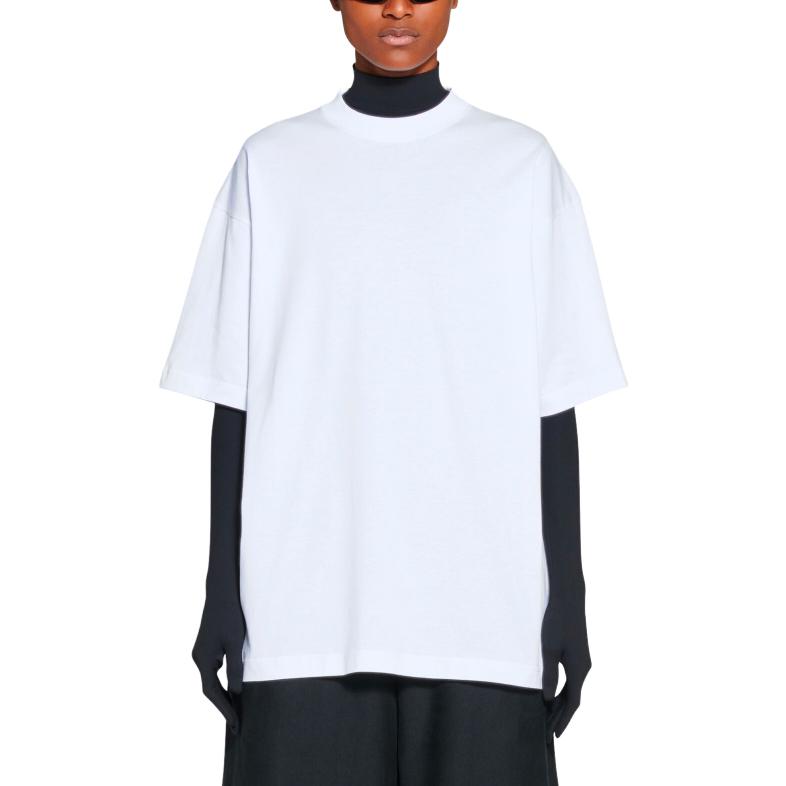 Shop (Women) Balenciaga SS23  Letter Print Oversized White T-Shirt. 724543TNVL99040