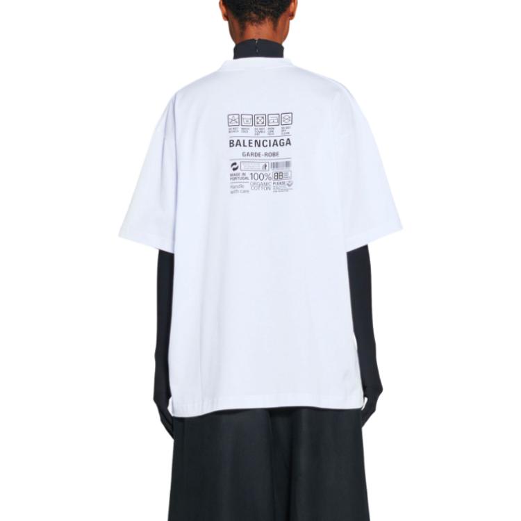Purchase (Women) Balenciaga SS23  Letter Print Oversized White T-Shirt. 724543TNVL99040