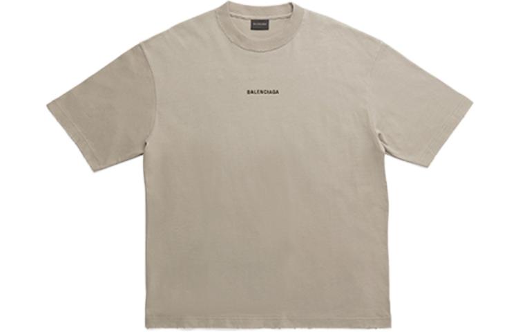 (Women) Balenciaga SS23  Logo Print T-Shirt Khaki Regular Fit Short Sleeve 612965TOVJ89763 圖 2