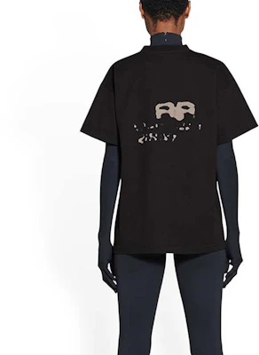 (W) 巴黎世家 SS23 手繪BB標誌印花寬鬆版黑色T恤。 612965TNVN41059 Sizing (W) 巴黎世家 SS23 手繪BB標誌印花寬鬆版黑色T恤。 612965TNVN41059