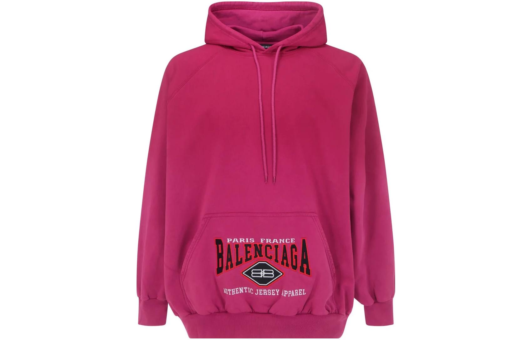 (Women) Balenciaga SS23  Pink Letter Print Hoodie Regular Fit. 697879TMVB15566