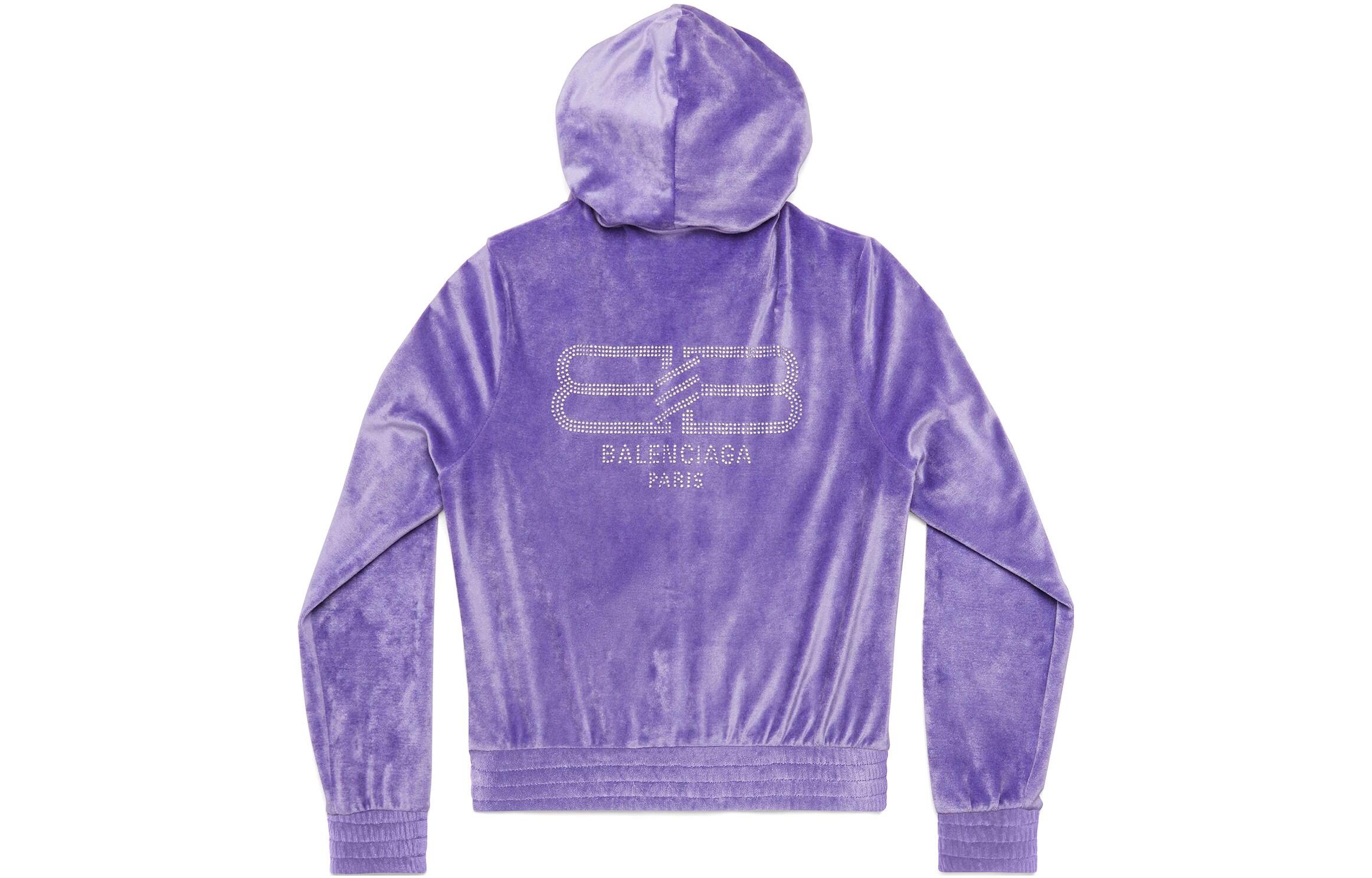 (Women) Balenciaga SS23  Purple Letter Print Zip-Up Long Sleeve Sweatshirt. 751792TOV105310 圖 3
