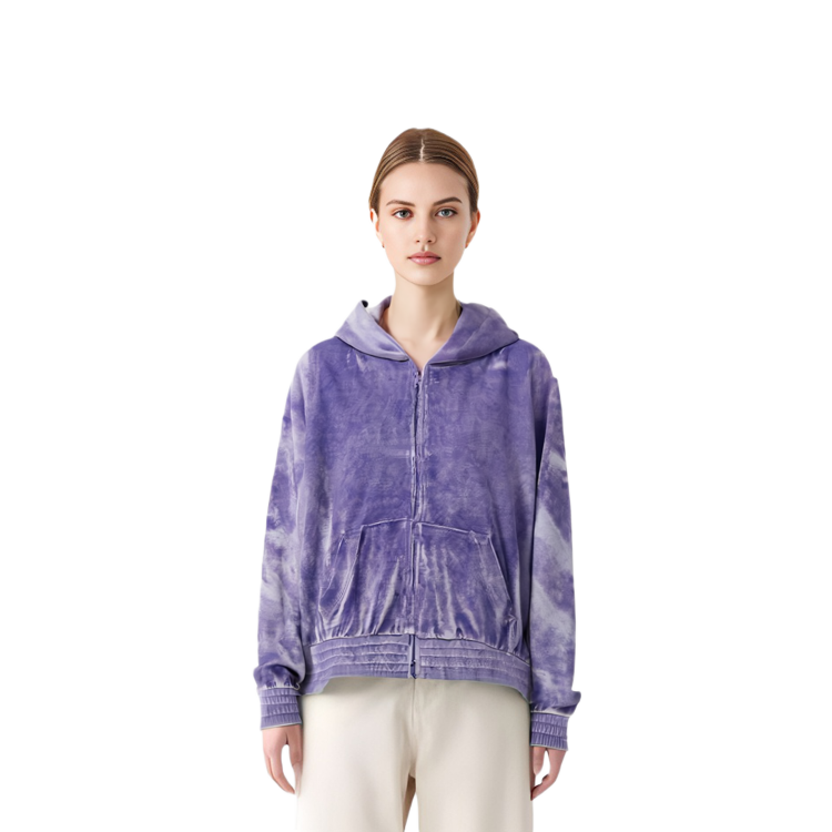 (Women) Balenciaga SS23  Purple Letter Print Zip-Up Long Sleeve Sweatshirt. 751792TOV105310 圖 4