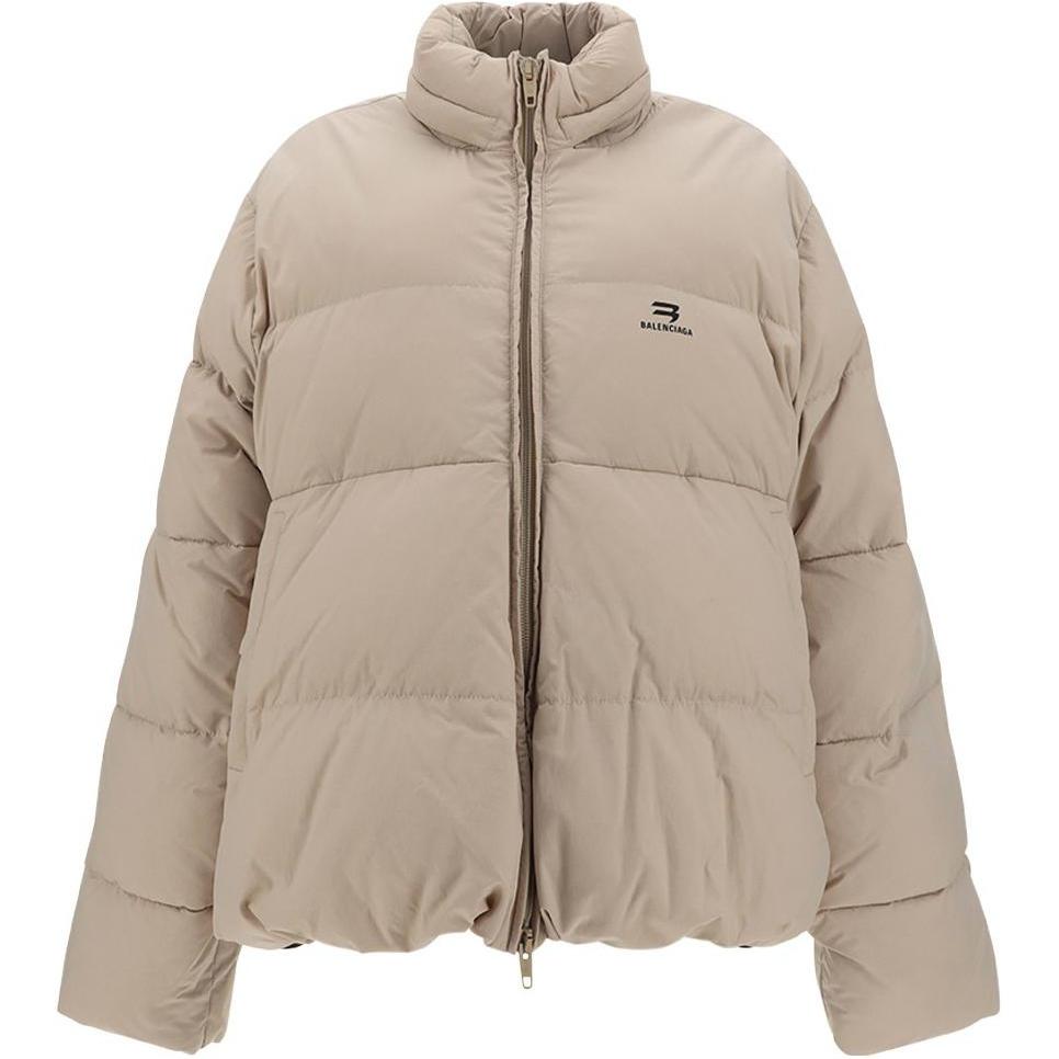 (Women) Balenciaga SS23  Quilted Cotton Jacket Khaki with Logo Print. 719862TNO459937