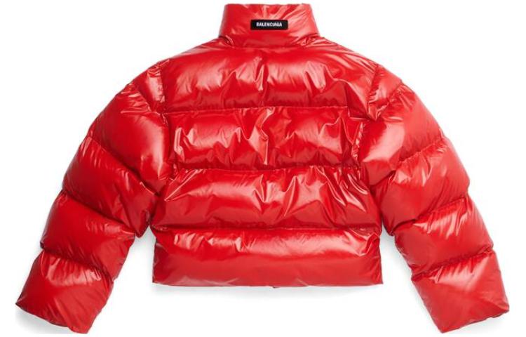 (Women) Balenciaga SS23  Red Cropped Zip-Up Jacket with Stand Collar. 746479TOO066400 圖 3