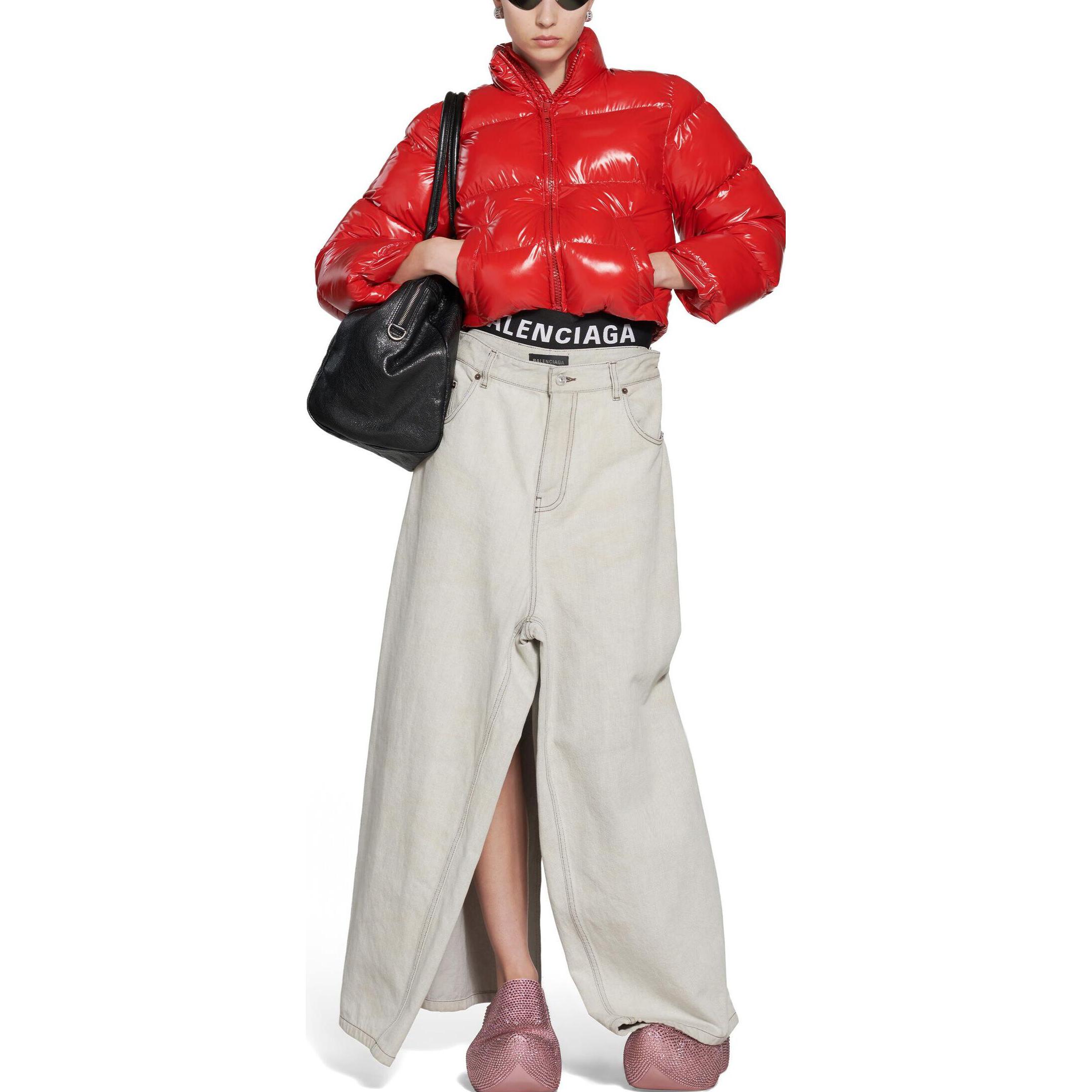 (Women) Balenciaga SS23  Red Cropped Zip-Up Jacket with Stand Collar. 746479TOO066400 圖 4