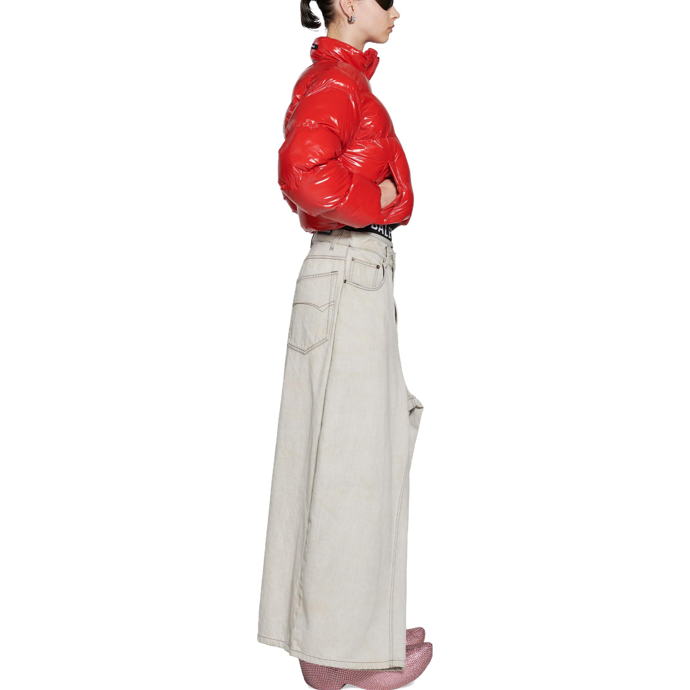 (Women) Balenciaga SS23  Red Cropped Zip-Up Jacket with Stand Collar. 746479TOO066400 圖 6