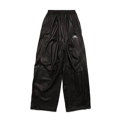 (Women) Balenciaga SS23 Relaxed Fit Black Logo Print Casual Pants. 697773TMS021000