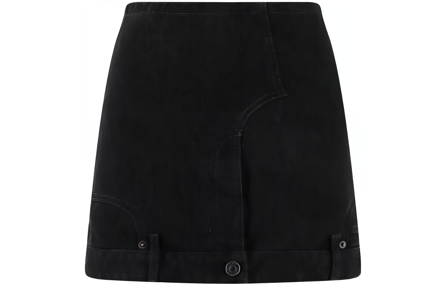 (Women) Balenciaga SS23  Slim Fit Solid Button Shorts Skirt. 750955TNW111700
