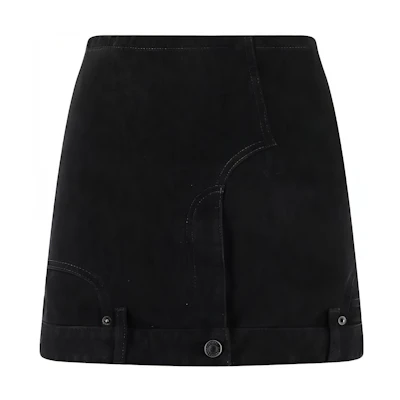 (Women) Balenciaga SS23 Slim Fit Solid Button Shorts Skirt. 750955TNW111700