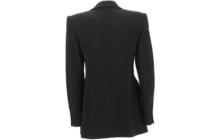 (Women) Balenciaga SS23  Striped Long-Sleeve Button-Up Jacket Black. 725199TNT361070 圖 3