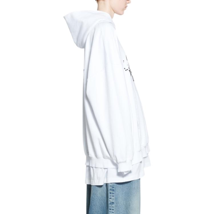 (Women) Balenciaga SS23  White Letter Print Oversized Hoodie. 620947TNVQ19040 圖 5