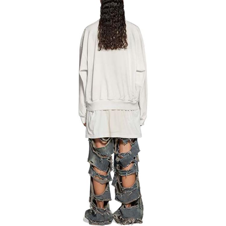 Purchase (W) バレンシアガ SS23 ホワイトロゴプリント オーバーサイズ クルーネックスウェット。 697869TOVK29012